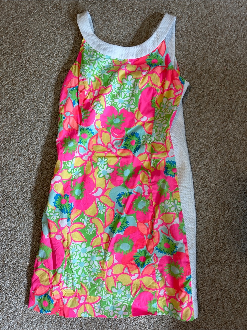 Lilly Pulitzer Neon Floral Shift Dress - Pink, Yellow, Green, Blue, White